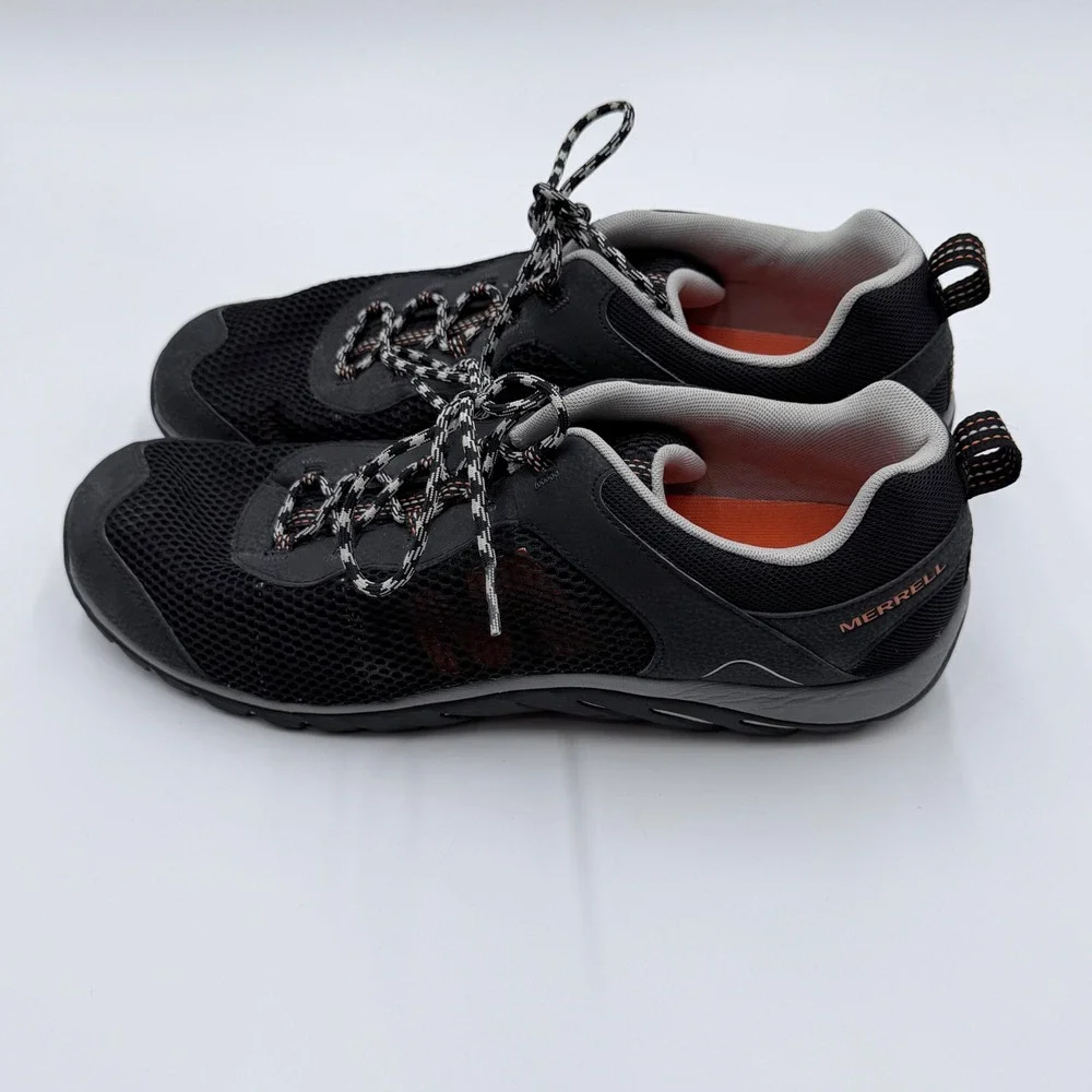 Merrell Mens J289763C Hiking Shoes Black Grey Orange Mesh Trail Sneakers Size 15